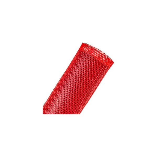 Techflex 2in Flexo PET General Purpose Sleeving Dia., 200', Red